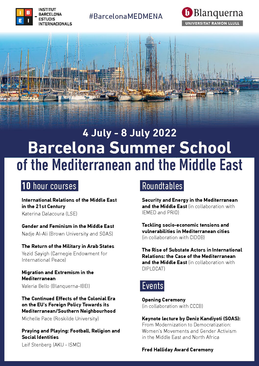 2022 Barcelona Summer School of the Mediterranean and the Middle East