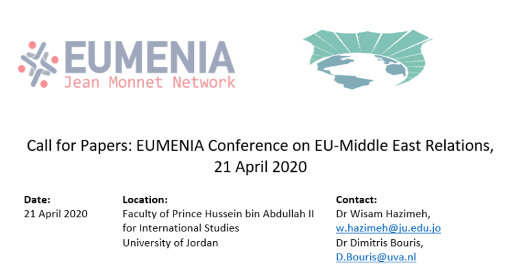 Call for Papers: EUMENIA Conference on EU-Middle East Relations, 21 April 2020