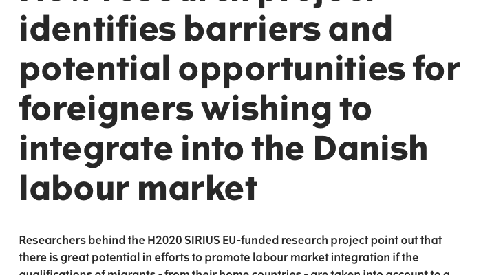 Prof Michelle Pace successfully organised and participated as a speaker at the conference “Migrants, Refugees and Asylum Seekers in the Danish Labour Market: Challenges and Opportunities”​