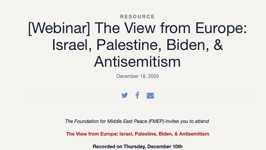 Dr Dimitris Bouris Participated as a speaker in the ​Webinar ​“The View from Europe: Israel, Palestine, Biden, & Antisemitism”​ – Available on youtube