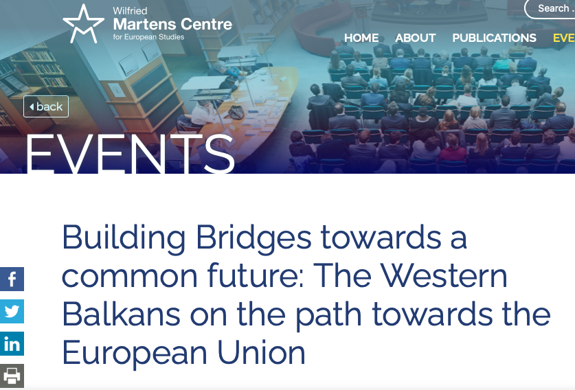 Prof Nikolaos Tzifakis was a speaker at the event “​Building Bridges towards а common future: The Western Balkans on the path towards the European Union” and in the webinar: ​“New Vitality for an Old Debate: The state of Europe”​