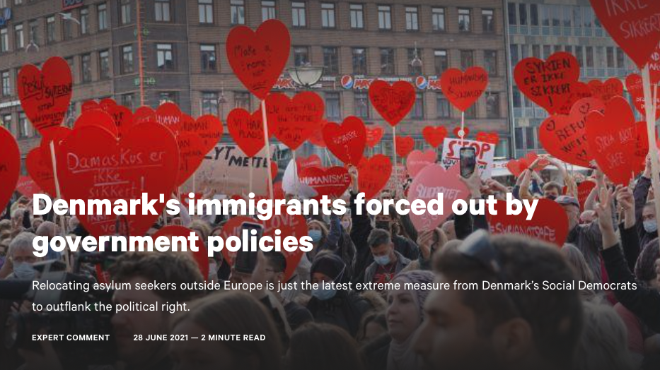 New publication by Prof Michelle Pace “Denmark’s immigrants forced out by government policies” at Chatham House