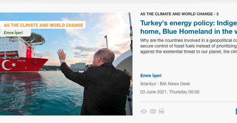 New commentary by Prof İşeri, E., “Turkey’s energy policy: Indigenous at home, Blue Homeland in the World”