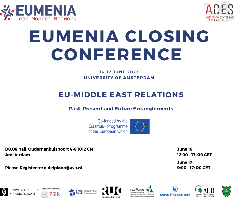 EUMENIA Closing Conference, 16th-17th June, University of Amsterdam